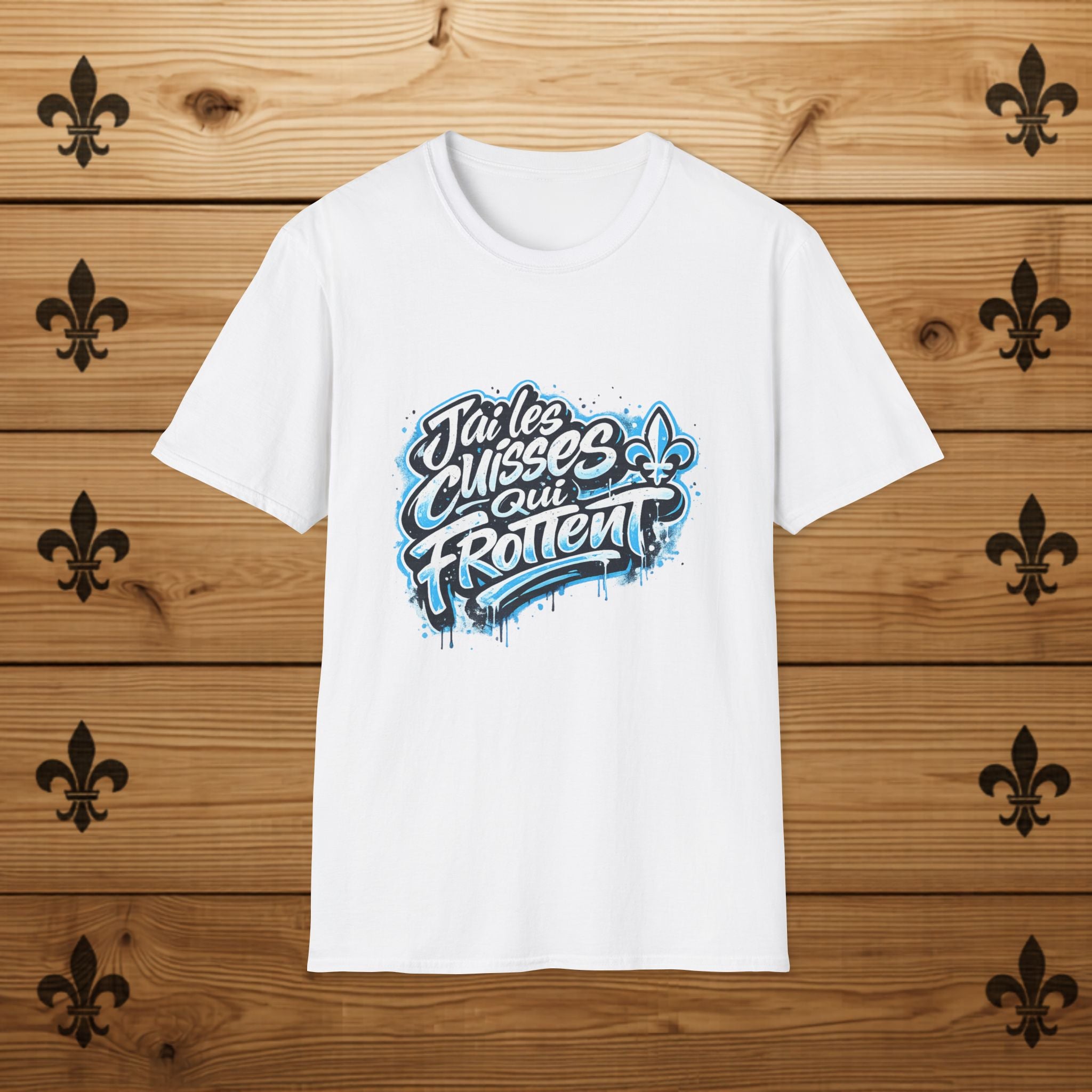 Funny Quebecois T-Shirt Drôle Quebecois T-Shirt Quebec Humour French Canadian Humor Tee Fleur-de-Lys Design